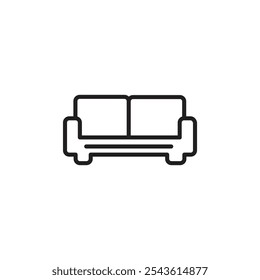 Icono de sofá Ilustración de línea plana
