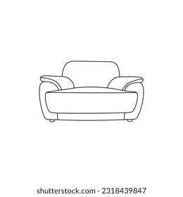 Sofa icon flat. Simple vector symbol, element graphic illustration design template
