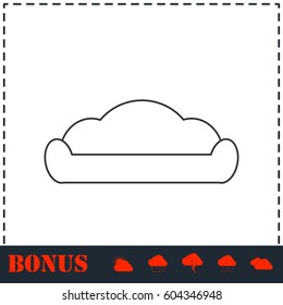 Sofa icon flat. Simple vector symbol and bonus icon