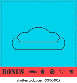 Sofa icon flat. Simple vector symbol and bonus icon