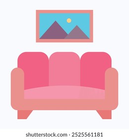 Sofa Icon, Furniture, Armchair, Household Vector Icon, Flat Style Isolated Vector Icon.