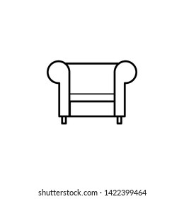 Sofa Icon. Furniture or Interior Element  Illustration As A Simple Vector Sign & Trendy Symbol for Design and Websites, Presentation or Mobile Application.