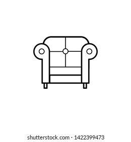 Sofa Icon. Furniture or Interior Element  Illustration As A Simple Vector Sign & Trendy Symbol for Design and Websites, Presentation or Mobile Application.