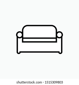 Sofa Icon. Furniture or Interior Element Illustration As A Simple Vector Sign & Trendy Symbol for Design and Websites, Presentation or Mobile Application.