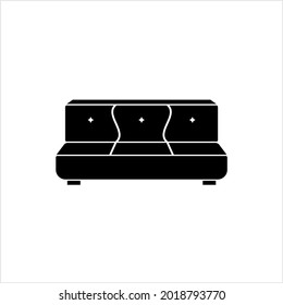 Sofa Icon, Furniture Icon, Settee, Futon, Chesterfield Vector Art Illustration