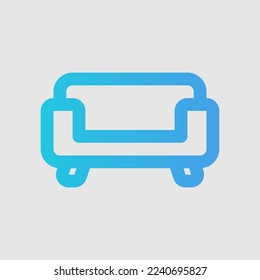 Sofa icon in gradient style about furniture, use for website mobile app presentation