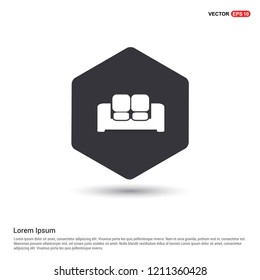 Sofa Icon Hexa White Background icon template - Free vector icon