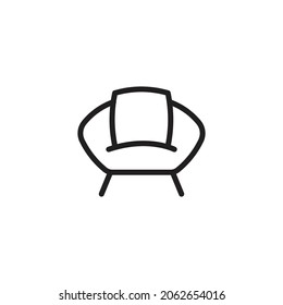 Sofa-Symbol. Hochwertige Symbole für Möbelgeschäft, Internet, Web-Design-Grafiken, Apps, Zeichens- und Farbbücher, Printmedien usw. EPS10 Vektorsymbol auf weißem Hintergrund.