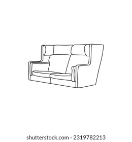 sofa icon for home furnishing business logo design template