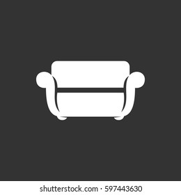 Sofa icon illustration isolated on black background sign symbol. Sofa vector logo. Modern vector pictogram for web graphics - stock vector
