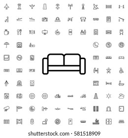 sofa icon illustration isolated vector sign symbol. Airport icons set.