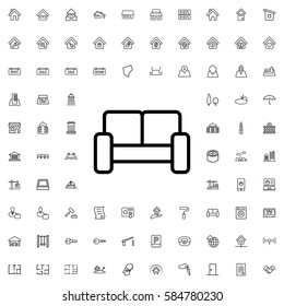 sofa icon illustration isolated vector sign symbol. Real Estate icons set.