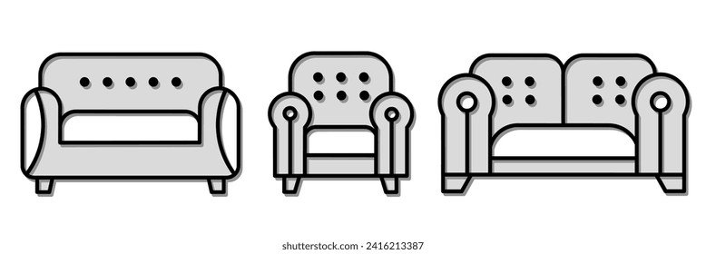 Sofa icon illustration vector design. Stock vector icon.