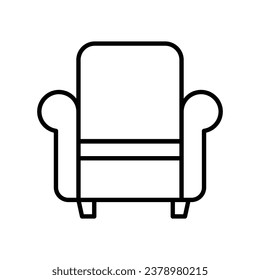 Sofa-Symbol einzeln auf weißem Hintergrund, Vektorgrafik