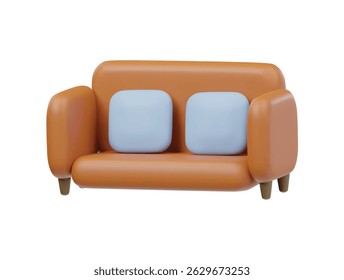Ilustração de renderização 3d isolada do ícone do Sofa