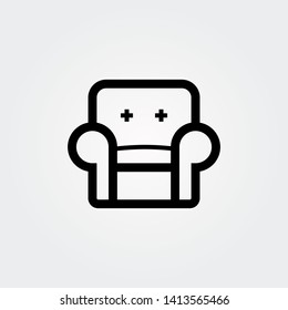 Sofa Icon Isolated on White Background