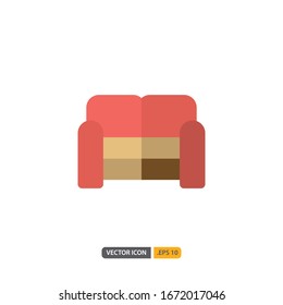 sofa icon isolated on white background. for your web site design, logo, app, UI. Vector graphics illustration and editable stroke. EPS 10.
