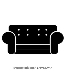 Sofa icon, isolated on white background.Home decoration concept.

