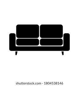 Sofa icon isolated on white background. Couch for living room. Vector illustration.