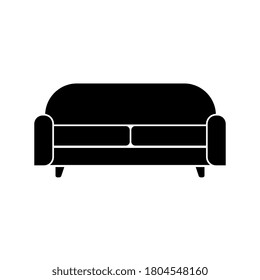 Sofa icon isolated on white background. Couch for living room. Flat design