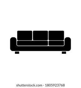 Sofa icon isolated on white background. Couch for living room.Flat design