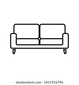 Sofa icon isolated on white background. Couch for living room.
