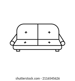 Icono de Sofá. sofá de cuero. Mobiliario de negocios. Arte sencillo. Diseño de logotipos. El concepto de interior. Ilustración vectorial. Imagen de archivo. 