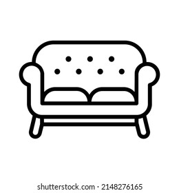 Icono de Sofa. Diseño De Estilo De Arte De Línea Aislado En Fondo Blanco
