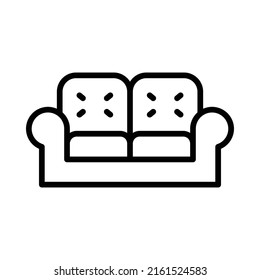 Sofa Icon. Line Art Style Design Isolated On White Background
