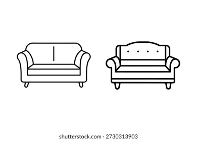 Sofa-Symbol Linie Kunst, Vektorgrafik einzeln