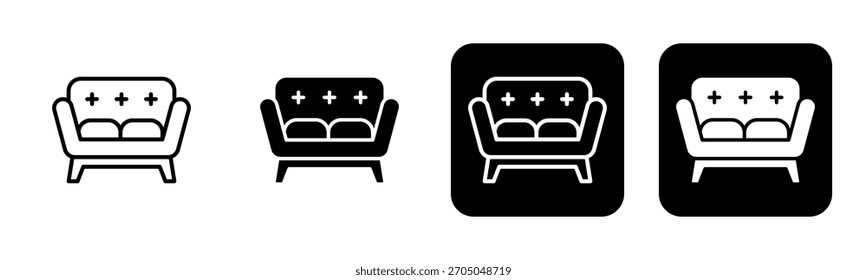 Sofa Icon Line and Black Fill Style Collection