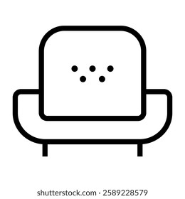 Sofa icon in line style with editable stroke