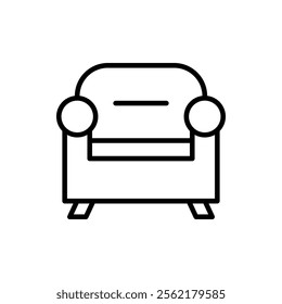 sofa icon, line vector isolated on white background. trendy and modern design