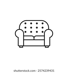 Sofa icon linear logo isolated