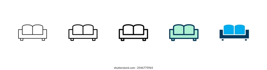 Diseño del logotipo del icono del sofá. signo y símbolo del sofá. icono de los muebles