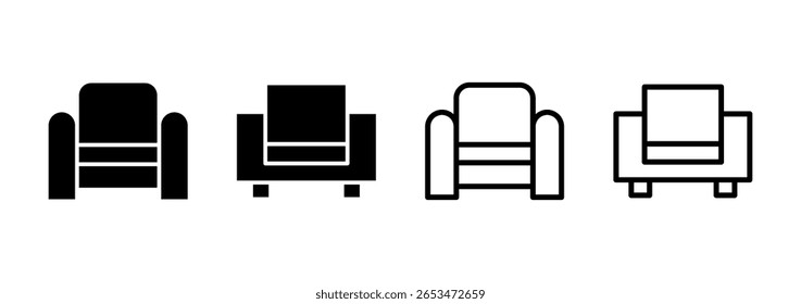 Ícone do sofá logotipo design. sinal e símbolo do sofá. ícone de móveis