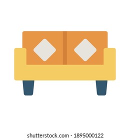 sofa icon logo with flat illustration style vector. great for use web, mobile app, pattern, design etc.