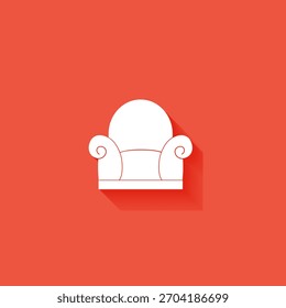 Diseño de Vector plano de logotipo de icono de sofá