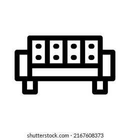Sofa-Symbol oder Logo einzeln auf Zeichen, Vektorgrafik - hochwertige Vektorsymbole in schwarzem Stil
