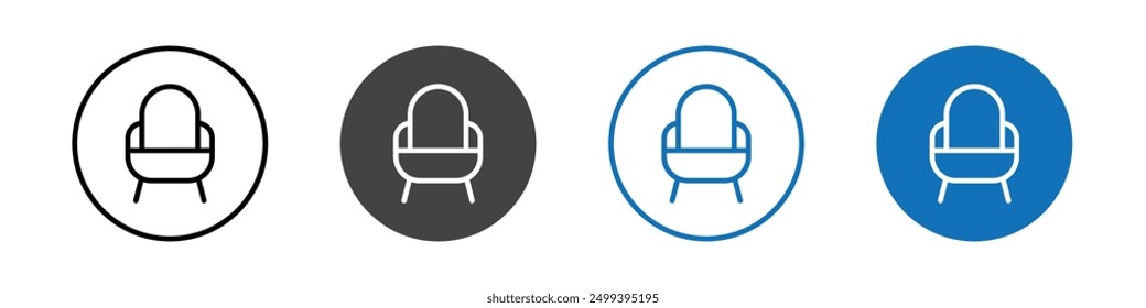 Sofa icon Logo sign in thin line outline