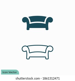 sofa icon logo template design element 