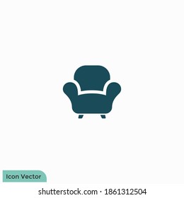elemento de diseño de la plantilla del logotipo del icono del sofá 