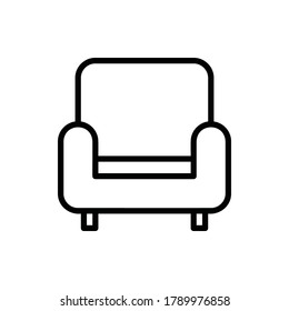 Sofa Icon Logo Vector Isolated. Furniture And Household Icon Set. Editable Stroke And Pixel Perfect.