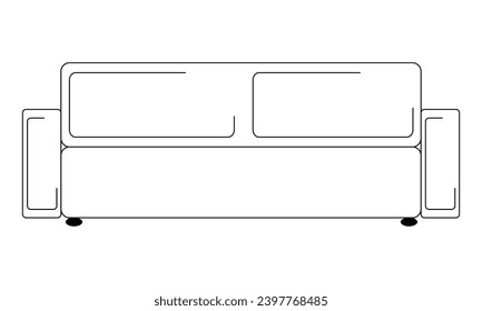 Sofa icon in minimalism style isolated on white background. An icon for a furniture store website. Vector