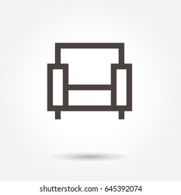 sofa icon, modern design web element on white background. logo