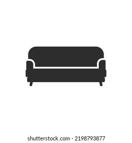 Icono de Sofá. Símbolo blanco y negro monocromo