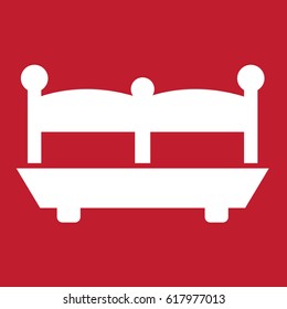 Sofa icon on red background