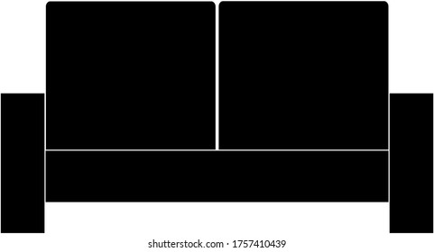 Sofa icon on white background.