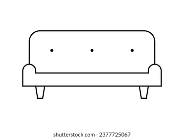 Sofa icon on white background. Editable stroke, eps 10.