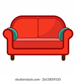 Sofa Icon on White Background – Modern Furniture Symbol for Interior Design and Home Decor